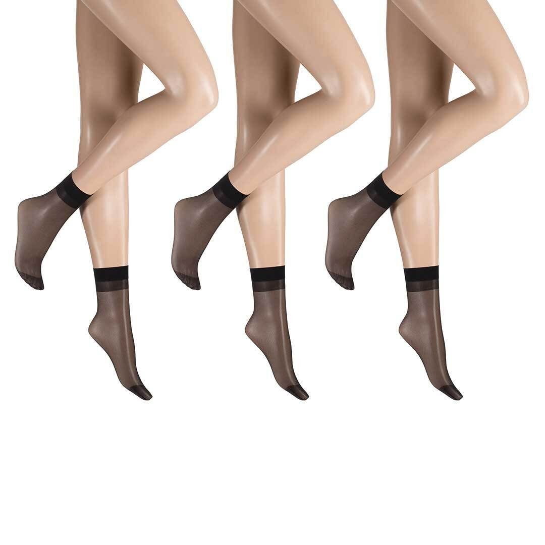 Hudson Basicsocken Simply 20 3-Pack (3-Paar) Transparente Söckchen im Dreierpack