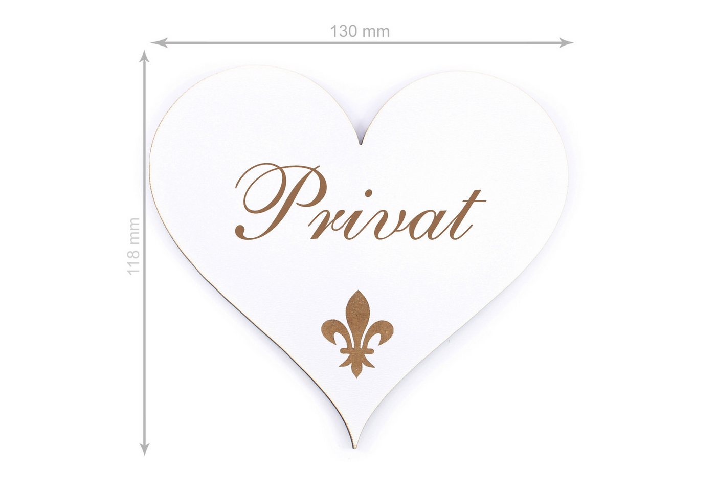 Thumbnail - Dekolando Hinweisschild Türschild Herz - Privat - Schild 13 x 12 cm - Schilder Türschilder