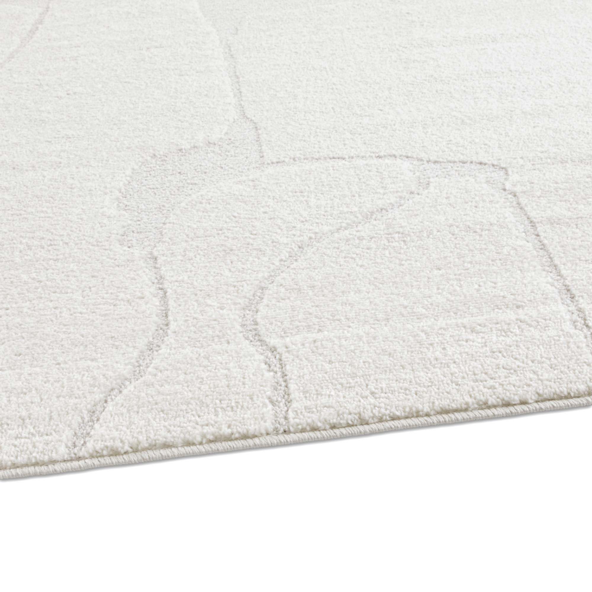 TaraCarpet Teppich Tara Carpet Avalon uni Hoch-Tief-Struktur, rechteckig, Höhe: 13 mm, Wohnzimmer, Schlafzimmer, Esszimmer, Jugendzimmer weiß 080x150 – Bild 4 von 5