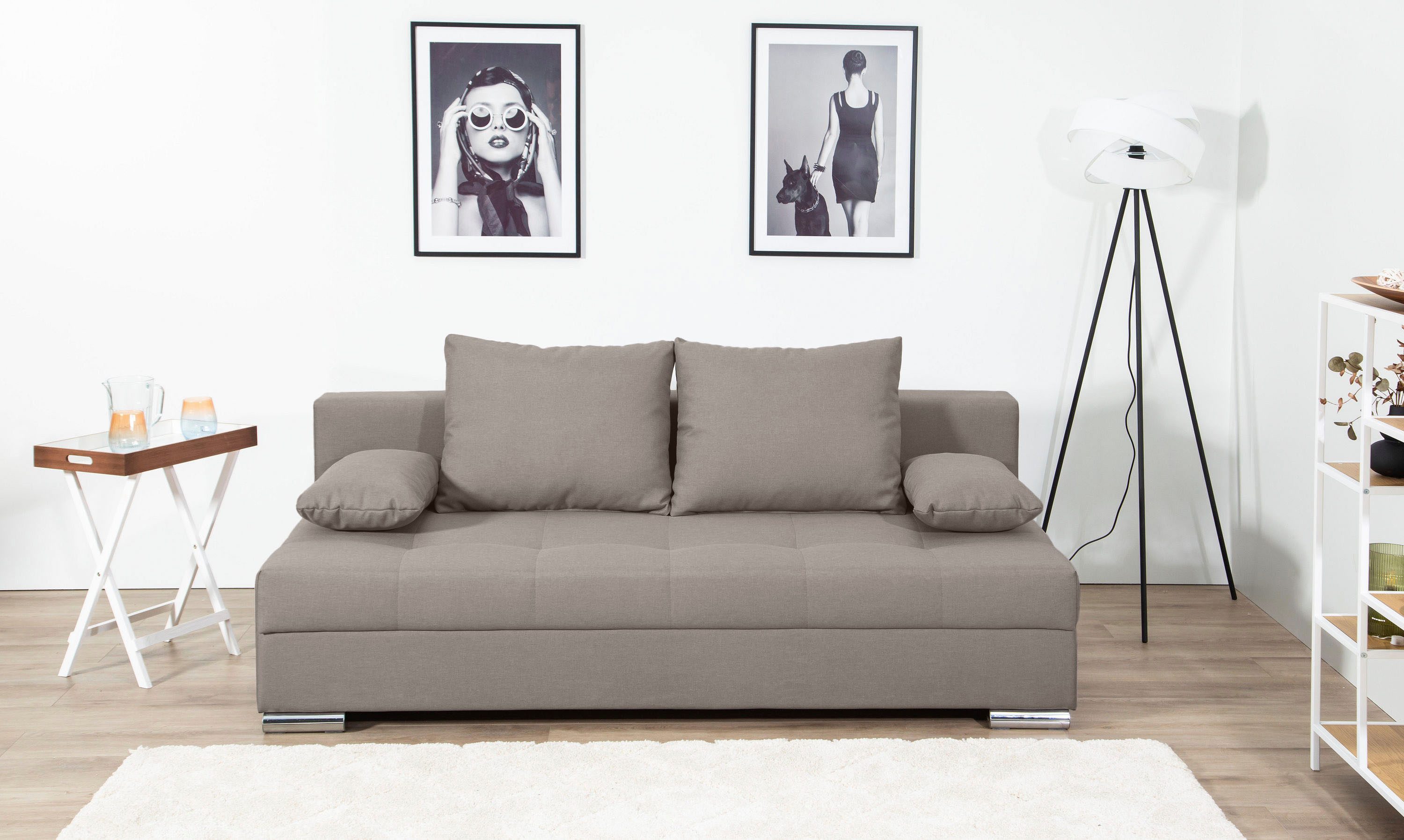 COLLECTION AB Schlafsofa Tania, B: 194 cm, Liegefl. 140x194 cm, Federkern, Schlafcouch mit Gästebett inklusive Rückenkissen