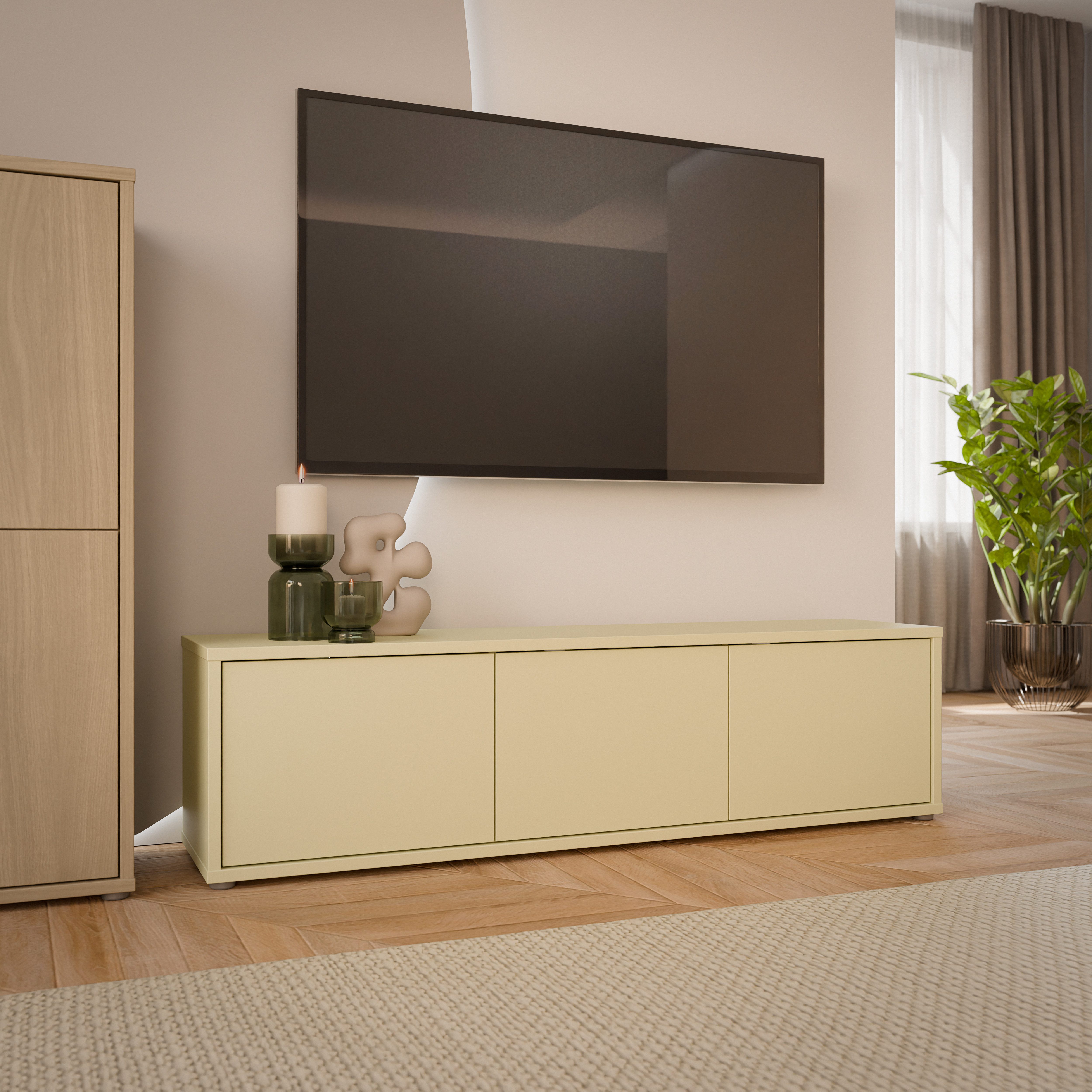 FORTE Lowboard Alice Springs, TV-Board, viel Stauraum, große Türen zum Aufklappen, B/H/T 154,2/41,5/34,9 cm Klapptüren