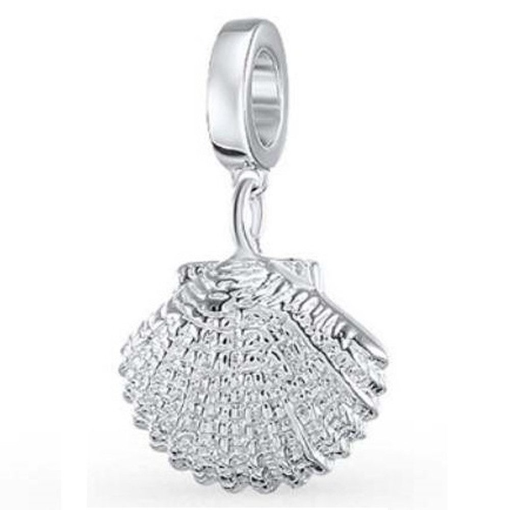 Bead Charm Anhänger Große Muschel, 925er Sterling Silber