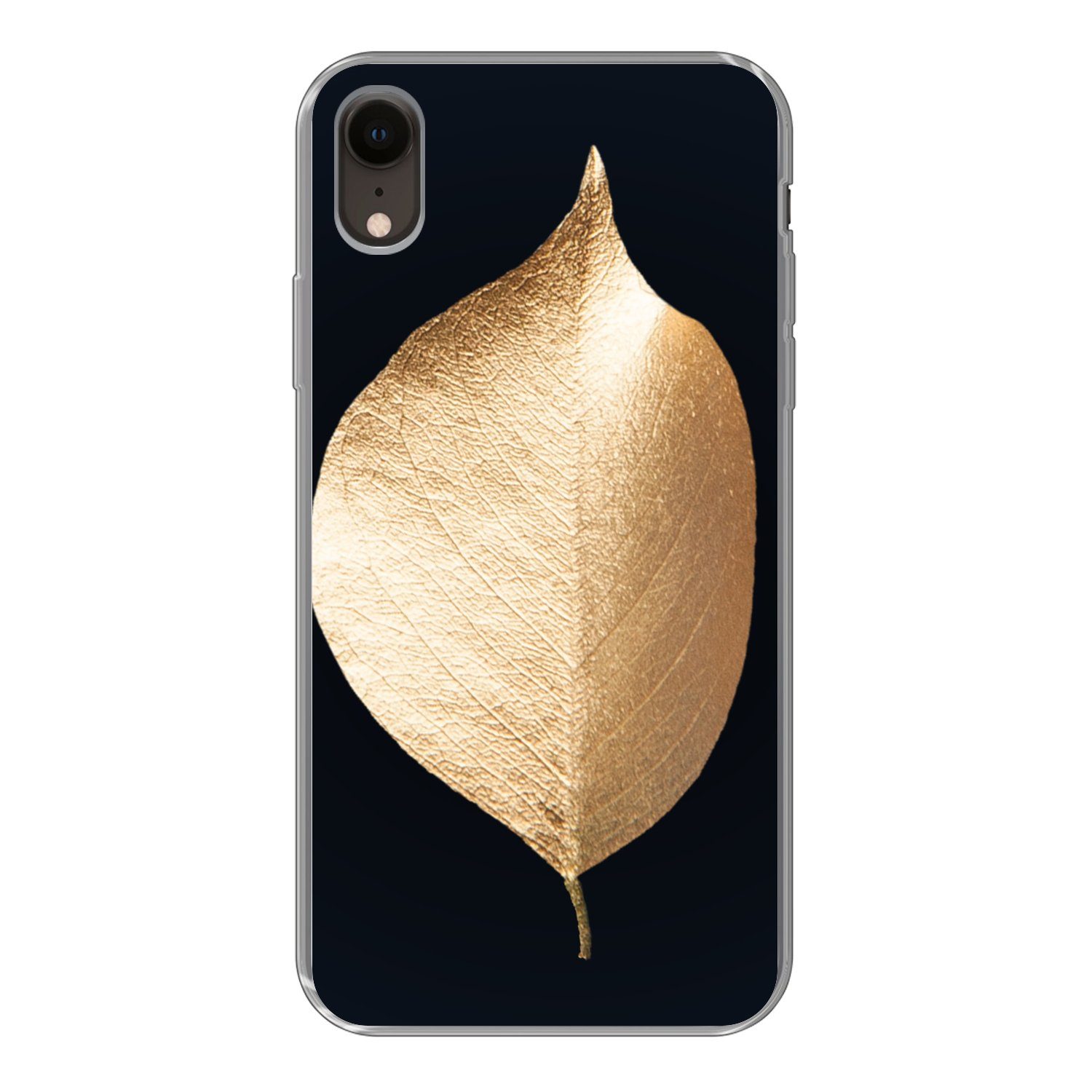 MuchoWow Handyhülle Blätter - Gold - Schwarz - Pflanzen - Luxus, Handyhülle  Apple iPhone XR, Smartphone-Bumper, Print, Handy