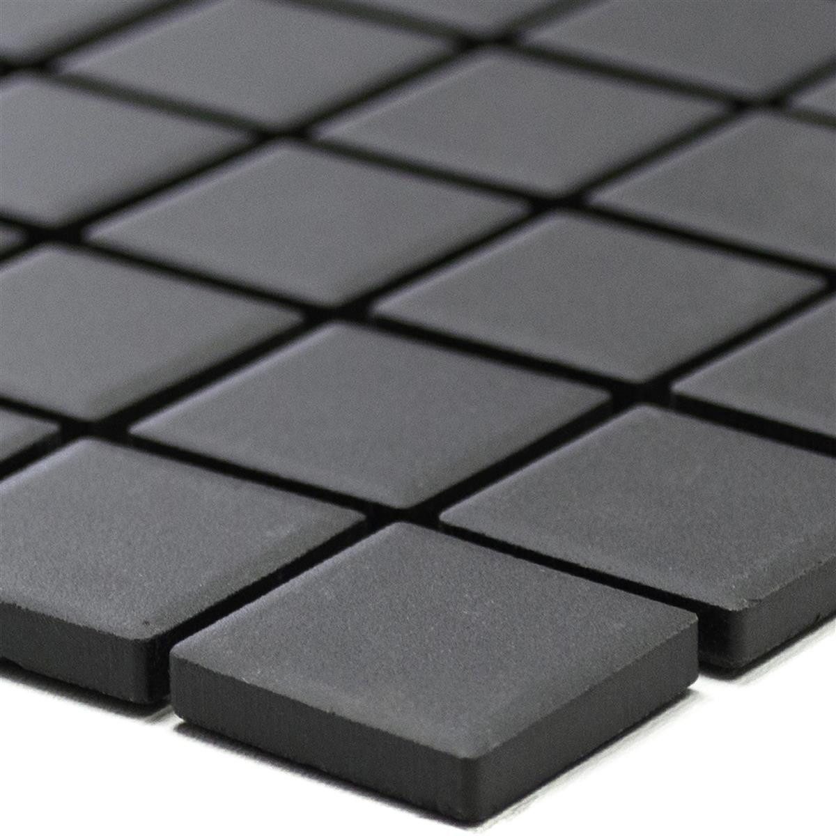 Mosafil Mosaikfliesen Keramik Mosaikfliesen Miranda Unglasiert R10 Matt Q25, Keramik 32.600x30.000, schwarz, Verlegefertig auf ein Netz geklebt - Frostsicher - Wasserfest