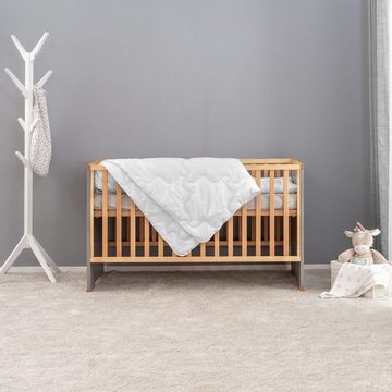 Babybettdecke, Premium Complete - Weiß, LaLoona, Steppbett-Set (100x135 / 40x60 cm) Kinder Steppdecke mit Kopfkissen