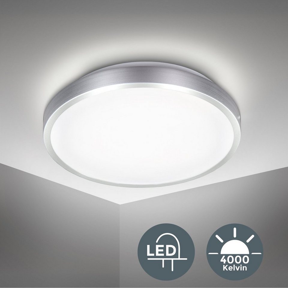Neutralweiß, IP20 Deckenlampe 15W LED LED-Modul Deckenleuchte, fest 1500 B.K.Licht Titan Ø29cm Lumen Optik LED LED integriert, inkl.