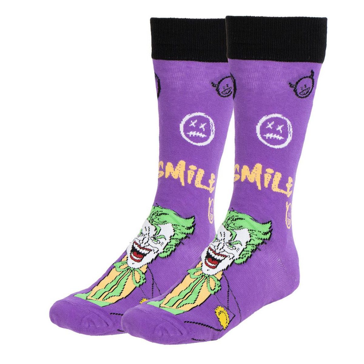 Cerda Socken Batman Joker Strümpfe Männer Baumwoll-Mix Socken 3 Stück Größe 38/45