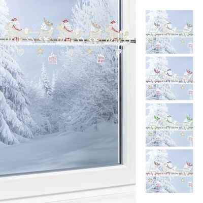 Scheibengardine Weihnachtsgespann, Plauener Spitze®, (1 St), transparent, HxB 19x44cm