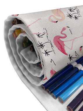 Abakuhaus Federmäppchen langlebig und tragbar Segeltuch Stiftablage Organizer, Flamingo Wild Bird Liebes-Weinlese