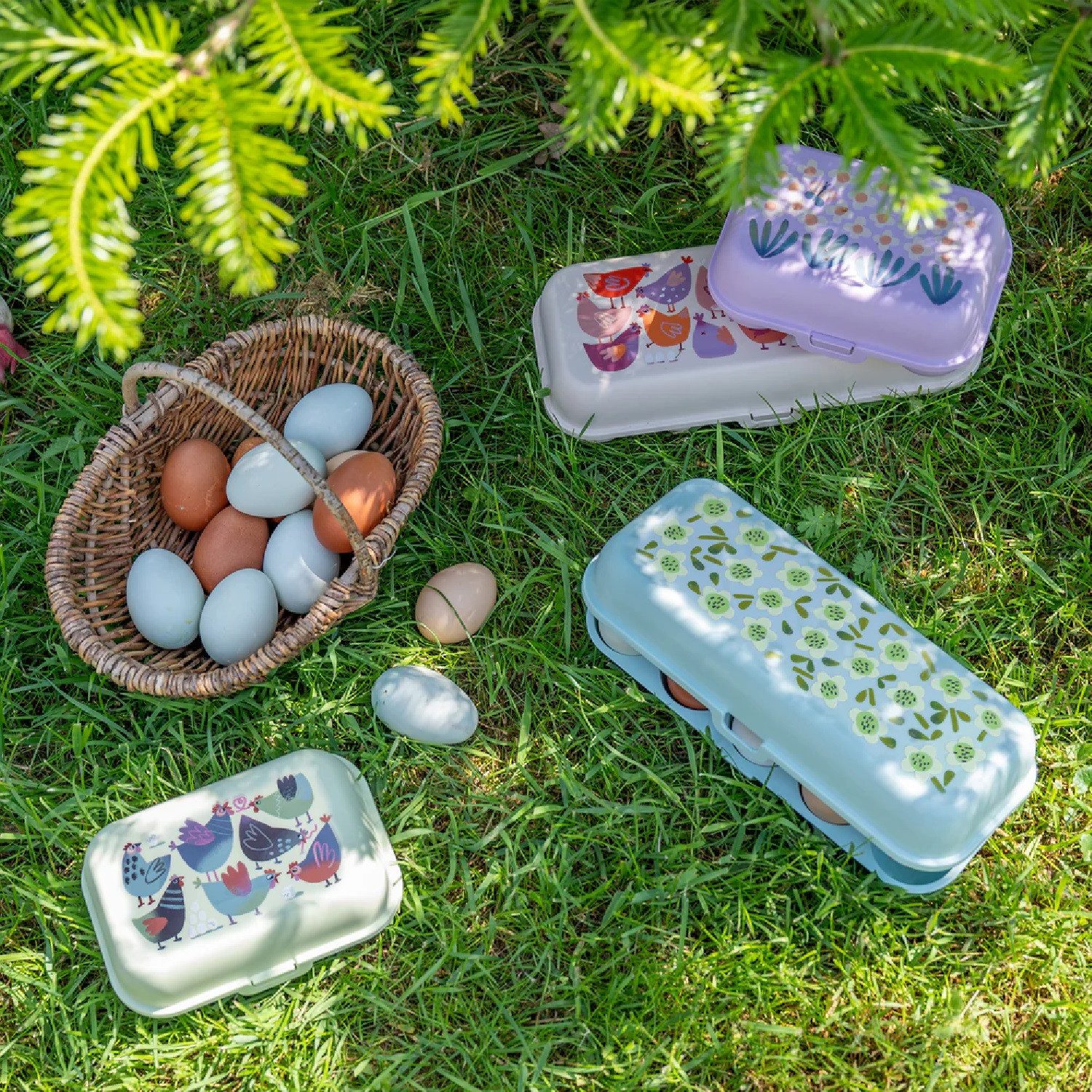 KOZIOL Eierkorb Eierbox Eggs To Go Bloomies camellia, Kunststoff
