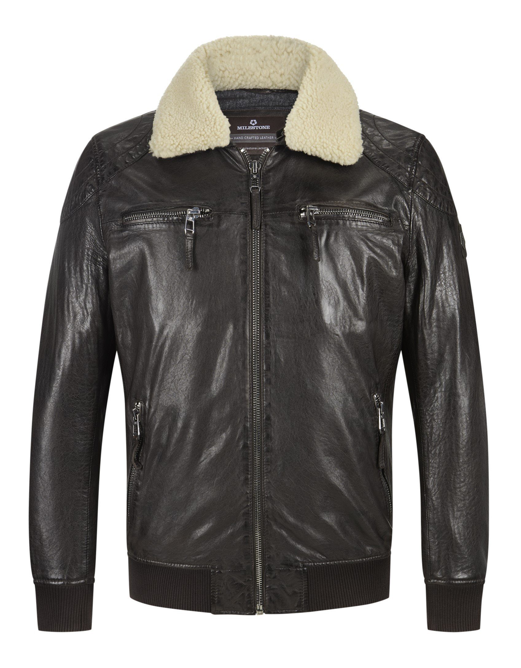 Milestone Lederjacke MSBen Umlegekragen mit abnehmbarem günstig online kaufen