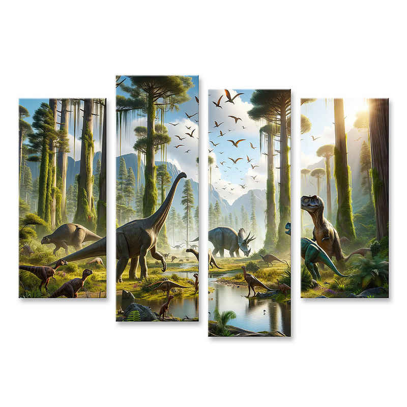 islandburner Leinwandbild Hochwertiges Dinosaurier-Leinwandbild für Zuhause