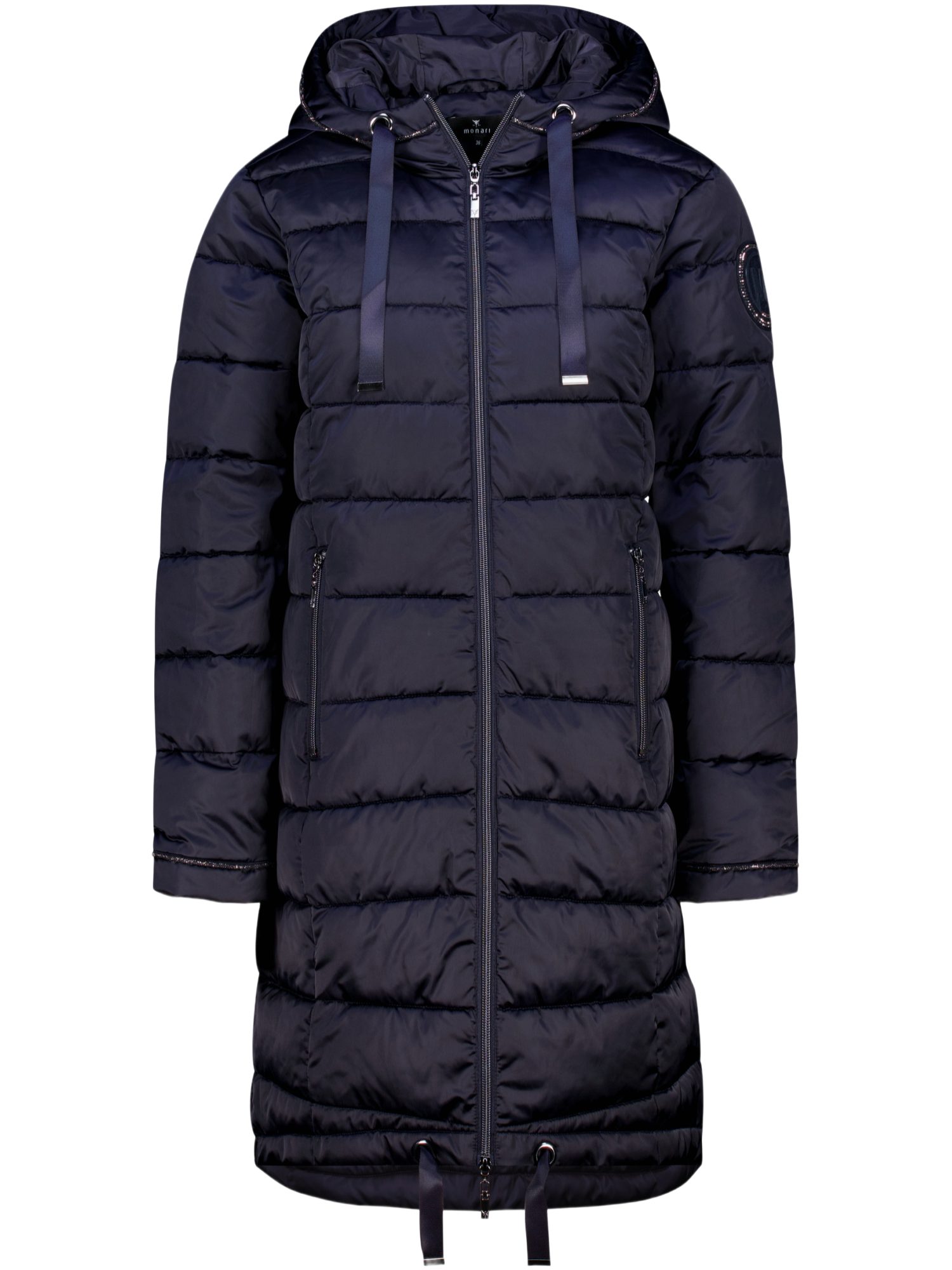 Monari Strickmantel blau,Casual,Polyester,Unifarben,Kapuze,Langarm,Regular Fit