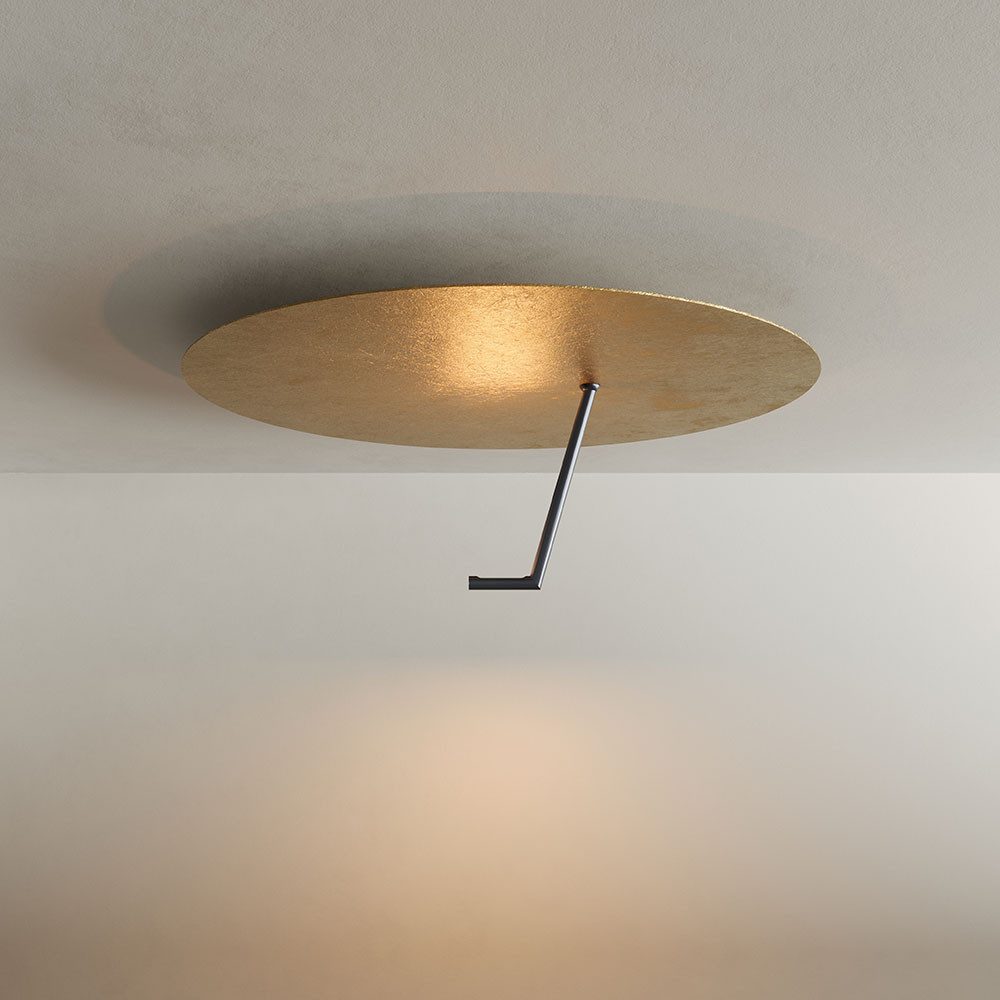 s.luce Deckenleuchte LED Wandlampe Deckenlampe Hook Blattgold, Warmweiß