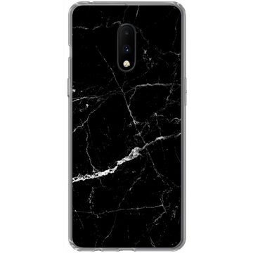 MuchoWow Handyhülle Marmoroptik - Schwarz - Luxus, Phone Case, Handyhülle OnePlus 7, Silikon, Schutzhülle
