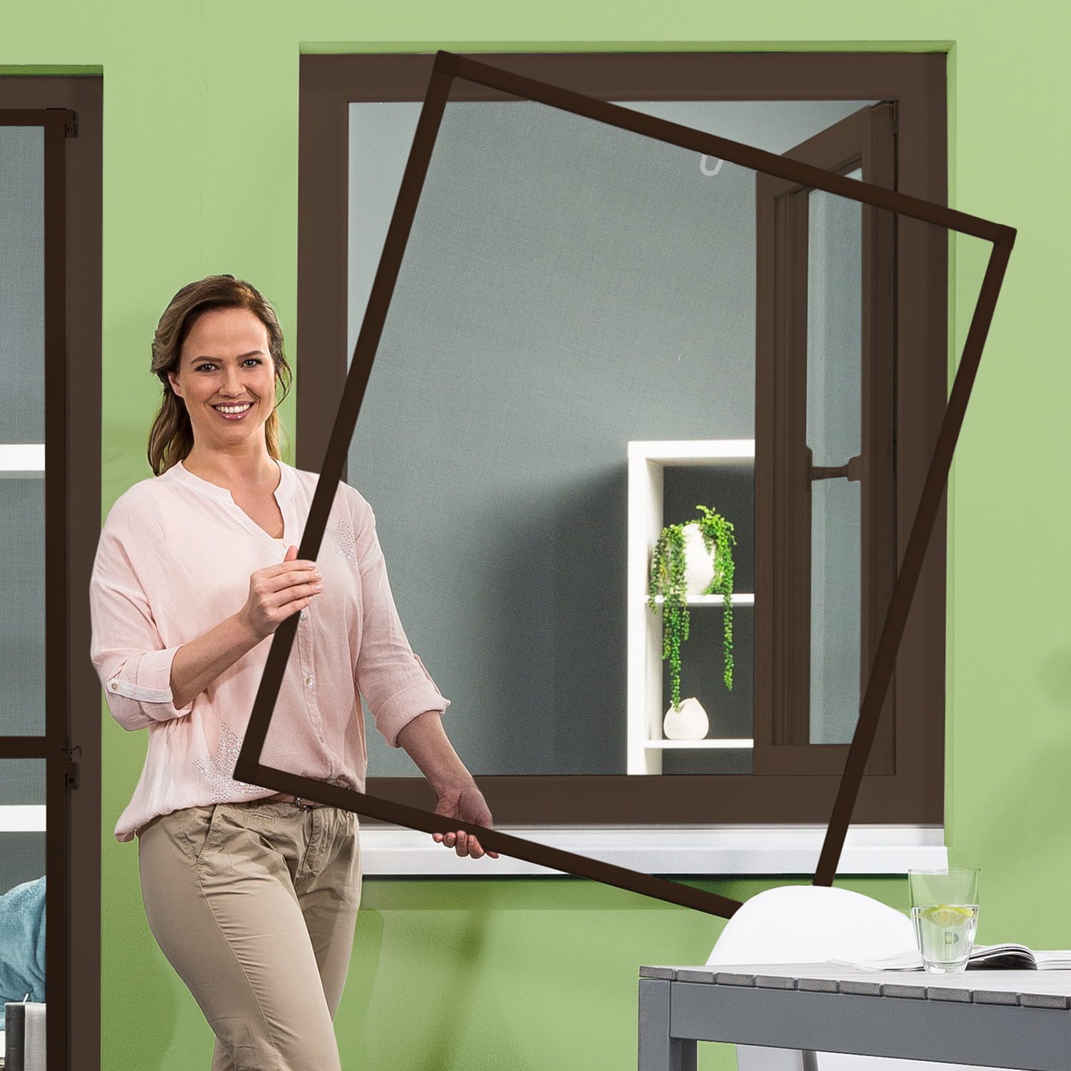 empasa Insektenschutz-Fensterrahmen "BASIC", Fliegengitter Fenster mit Alurahmen