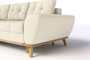 Fun Möbel Ecksofa Schlafsofa Sofa MARTINA Ottomane Rechts oder Links in Stoff Enjoy, Inkl. Schlaffunktion und Bettkasten, Rundumbezug