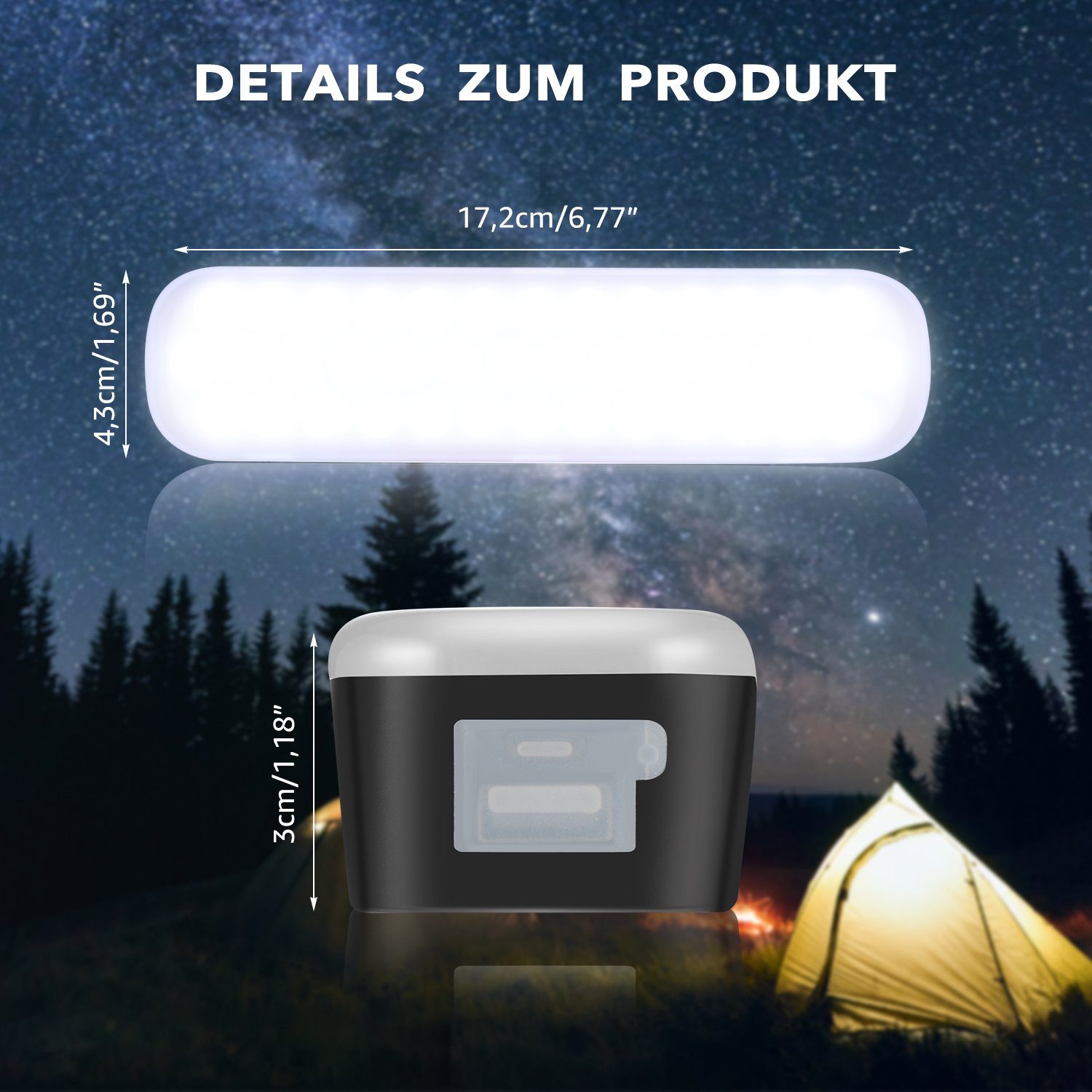 Außen 450LM, Schwarz LED Solarleuchte Camping Laternen iscooter IPX5 LED Campinglampe
