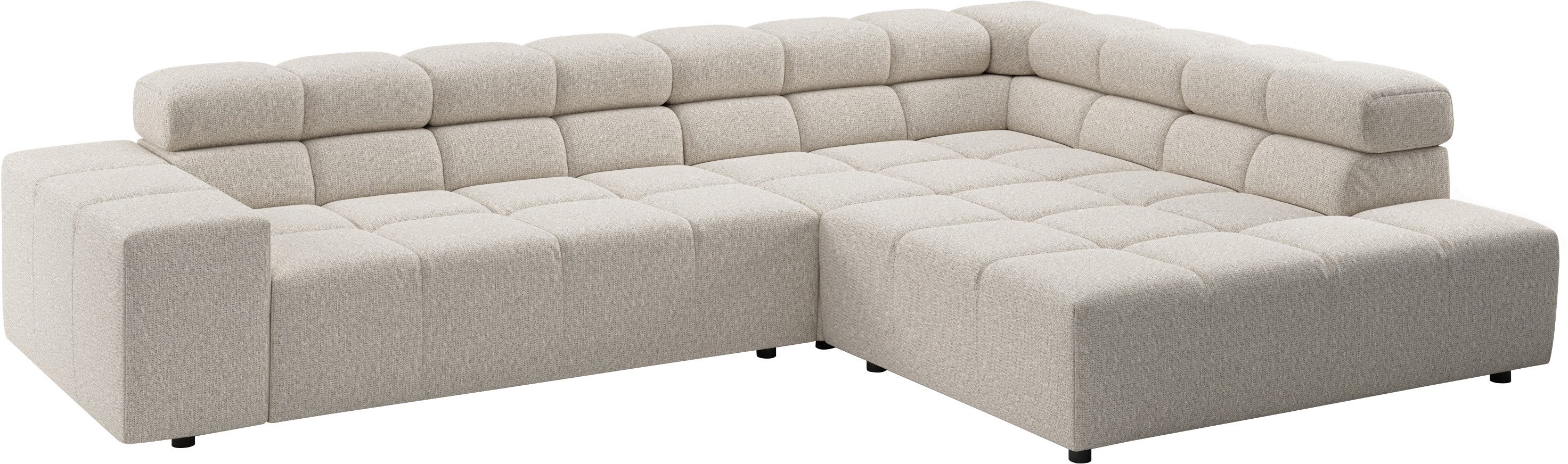 Home affaire Ecksofa Ancona, Ecksofa, incl. Kopfteilverstellung, Breite 319 cm, L-Form, wahlweise elektrische Sitztiefenverstellung