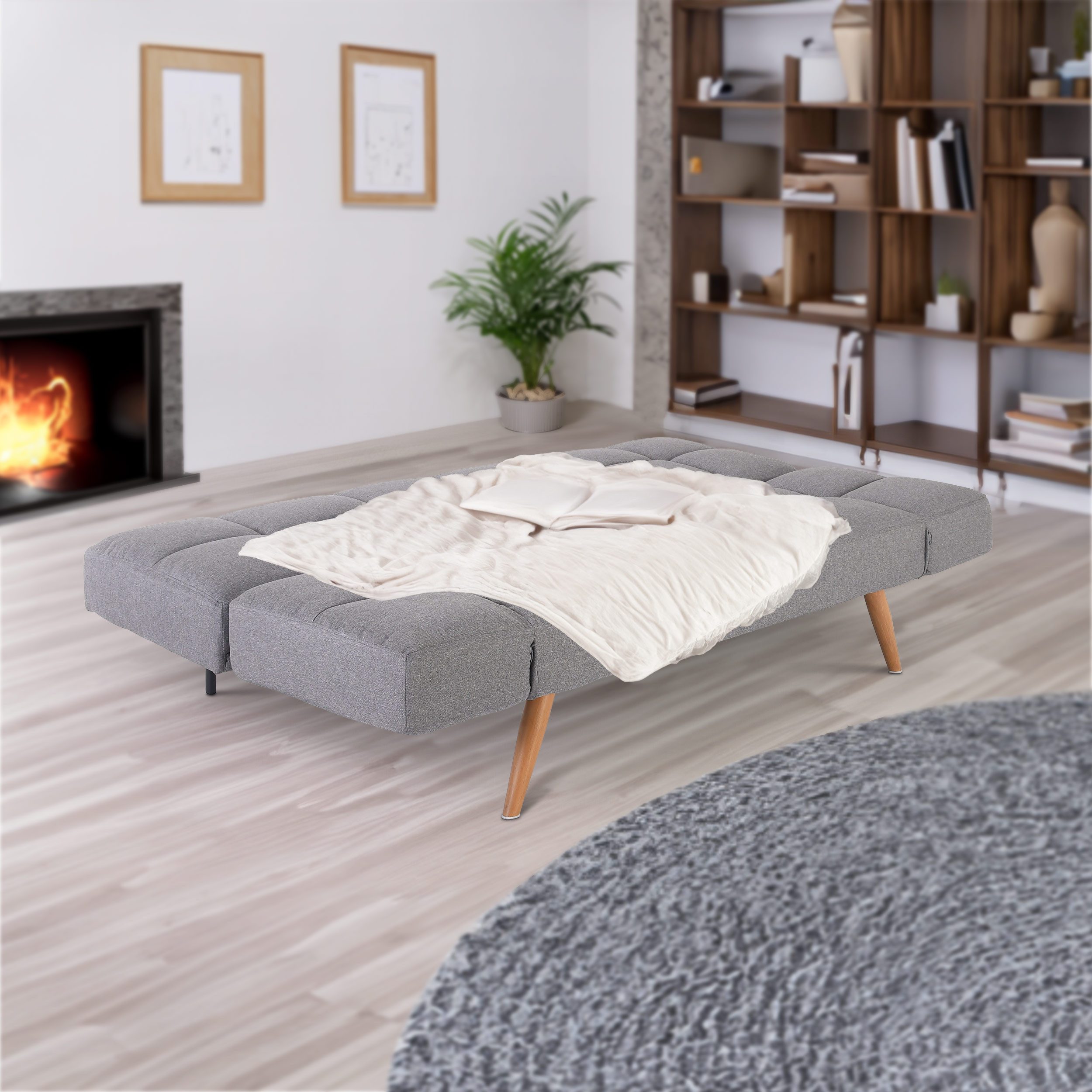 Raburg Schlafsofa 2-Sitzer, klappbare Gästebett-Funktion, Stoff, Yara, bequ günstig online kaufen