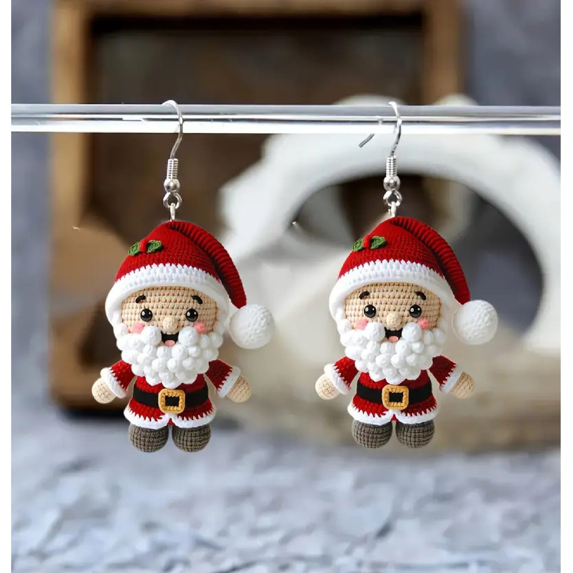 ONE ELEMENT Paar Ohrhänger Weihnachtsschmuck Ohrringe Ohrhänger Weihnachtsmann aus Acryl