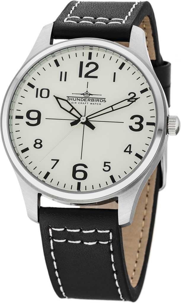 Quarzuhr Fliegeruhr TB5000-10 – 40 mm Edelstahlgehäuse, silberfarbenes