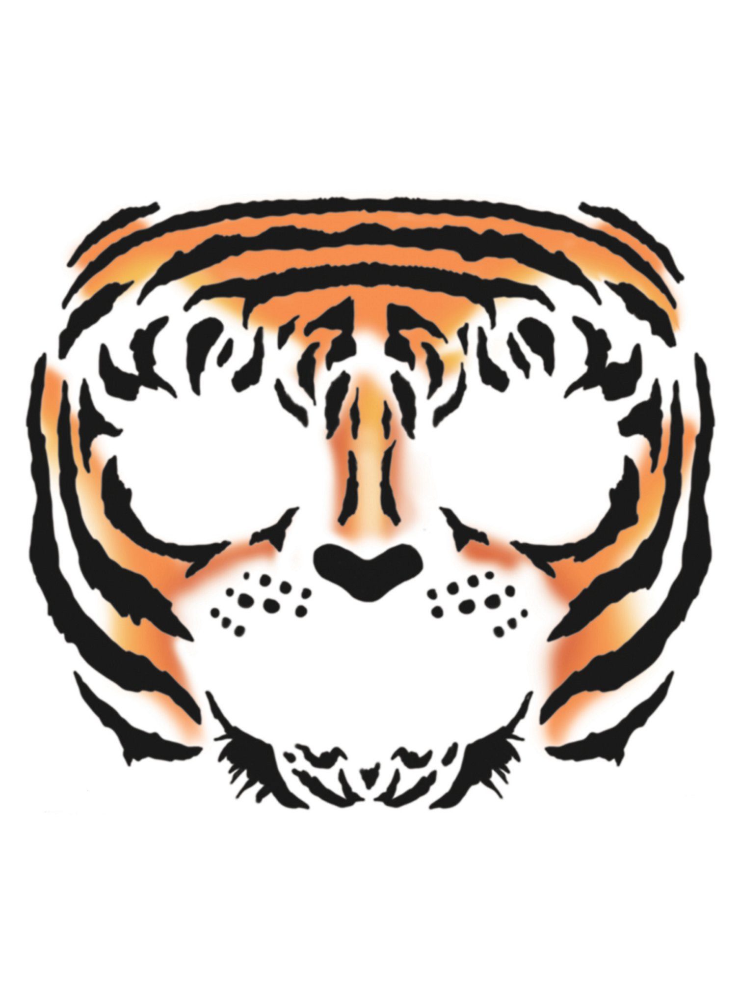 Tinsley Theaterschminke Tiger Gesicht-Klebetattoo - Karneval Schminke Fasc, Temporäres Tattoo in beeindruckend realistischer Hollywood-Qualität