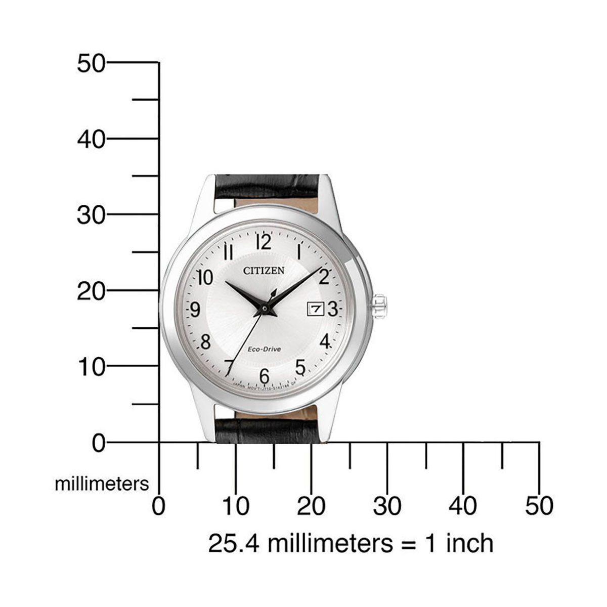 Citizen Solaruhr FE1081-08A, Armbanduhr, Damenuhr, Datum, Lederarmband