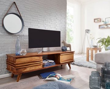 KADIMA DESIGN Lowboard Sheesham TV-Fernsehtisch: Stylisches Fernsehmöbel für Wohnraum