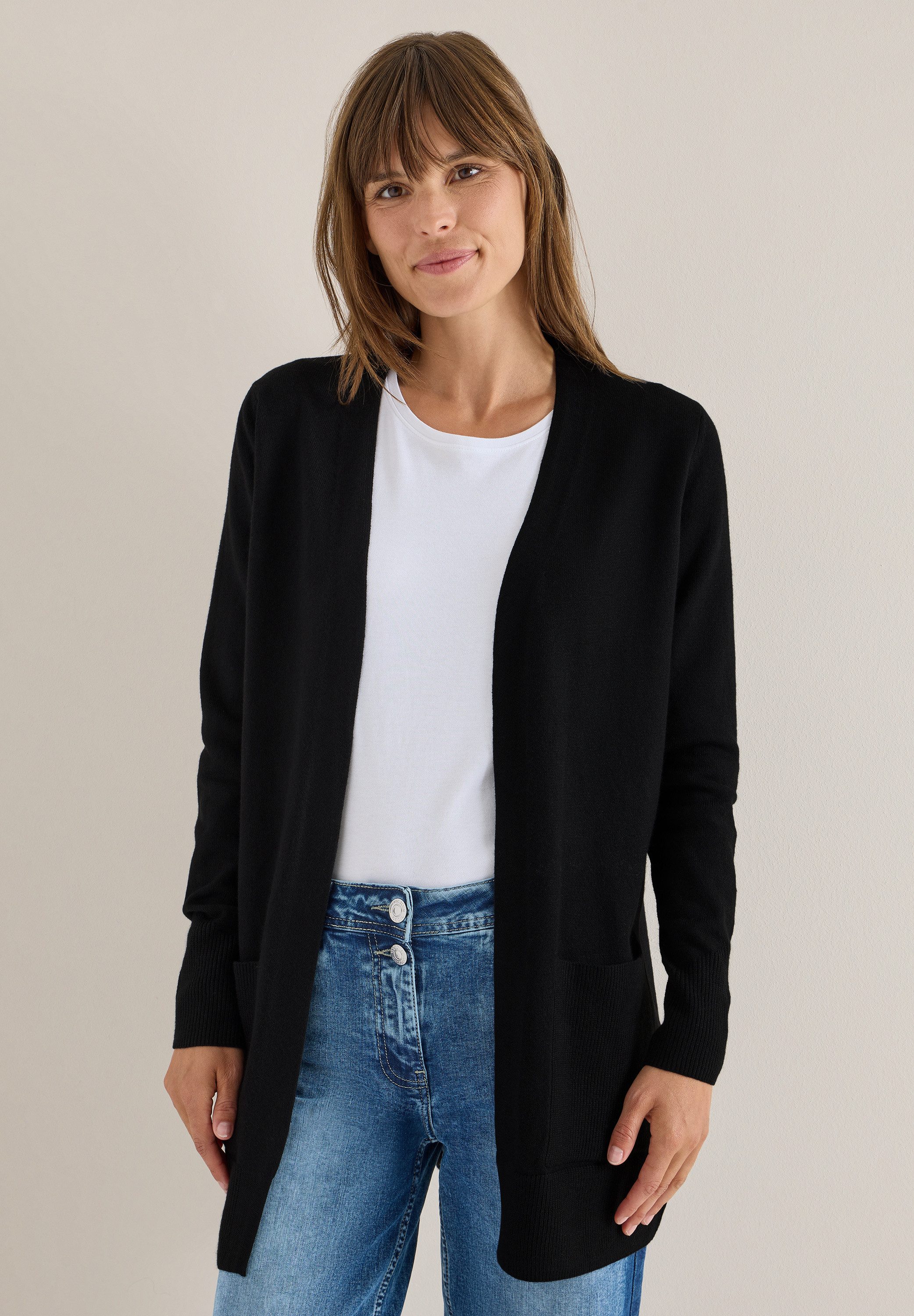 CECIL Longstrickjacke aus softem Materialmix