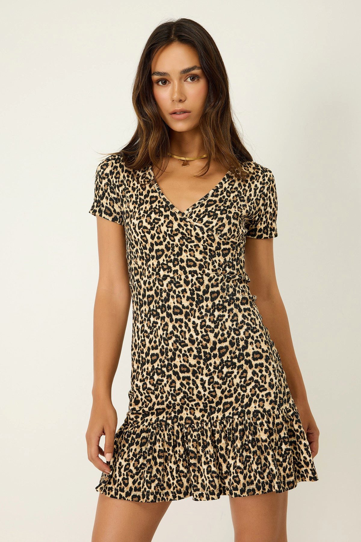 No Matter What Minikleid Minikleid mit Leopardenmuster und zweireihigem Det günstig online kaufen