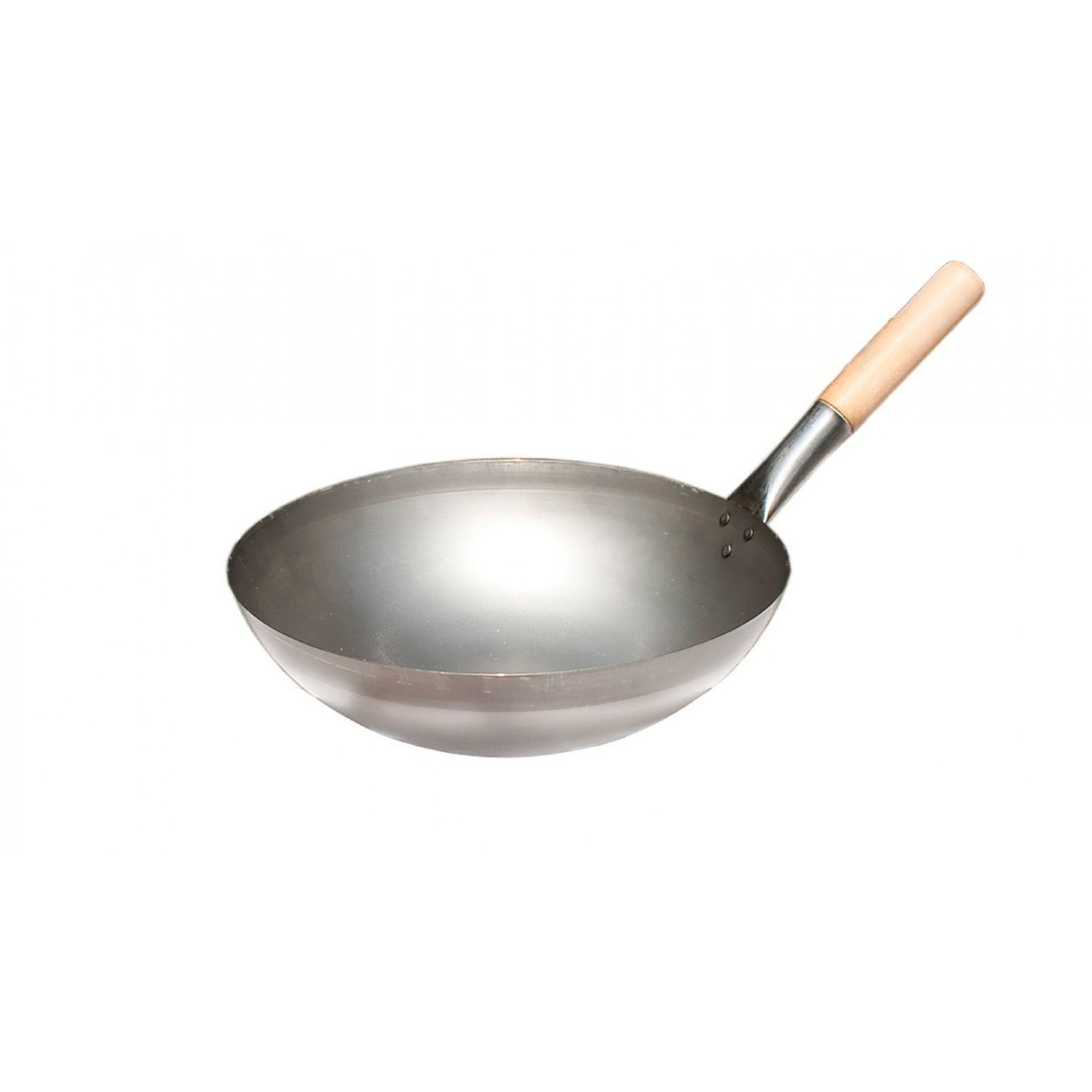 PAELLA WORLD Camping-Gasgrill Paella World Wokpfanne Grillpfanne Stahl mit Holzgriff Ø 33 cm