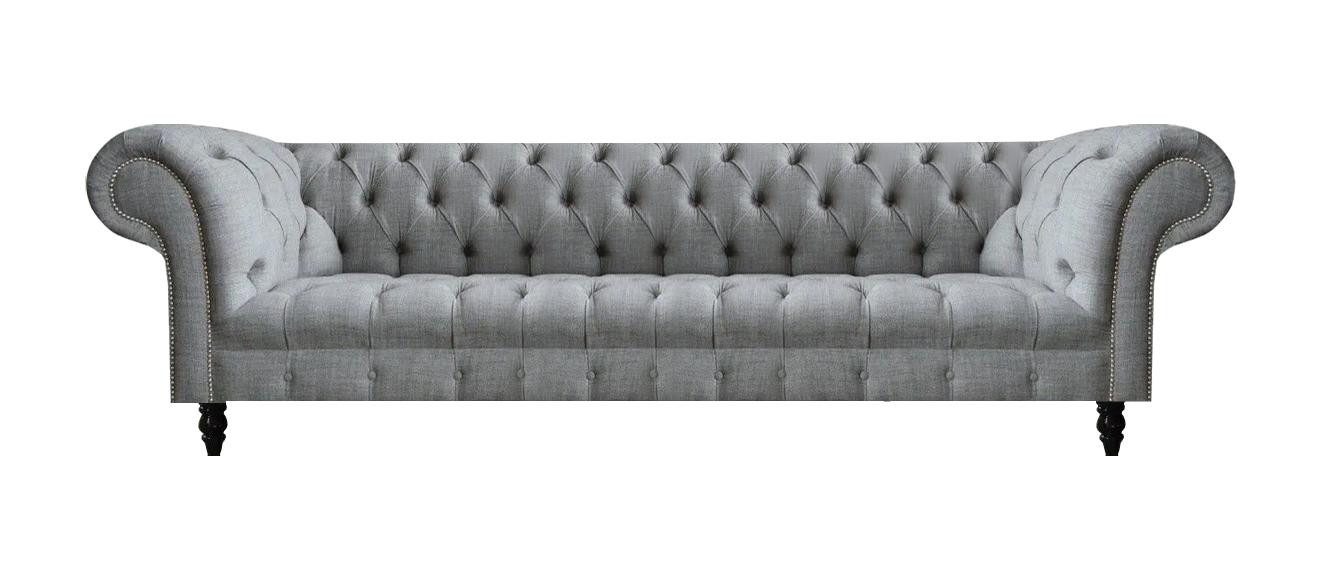 Xlmoebel Chesterfield-Sofa Grau Chesterfield Sofa mit klassischem Design, Hergestellt in Europa