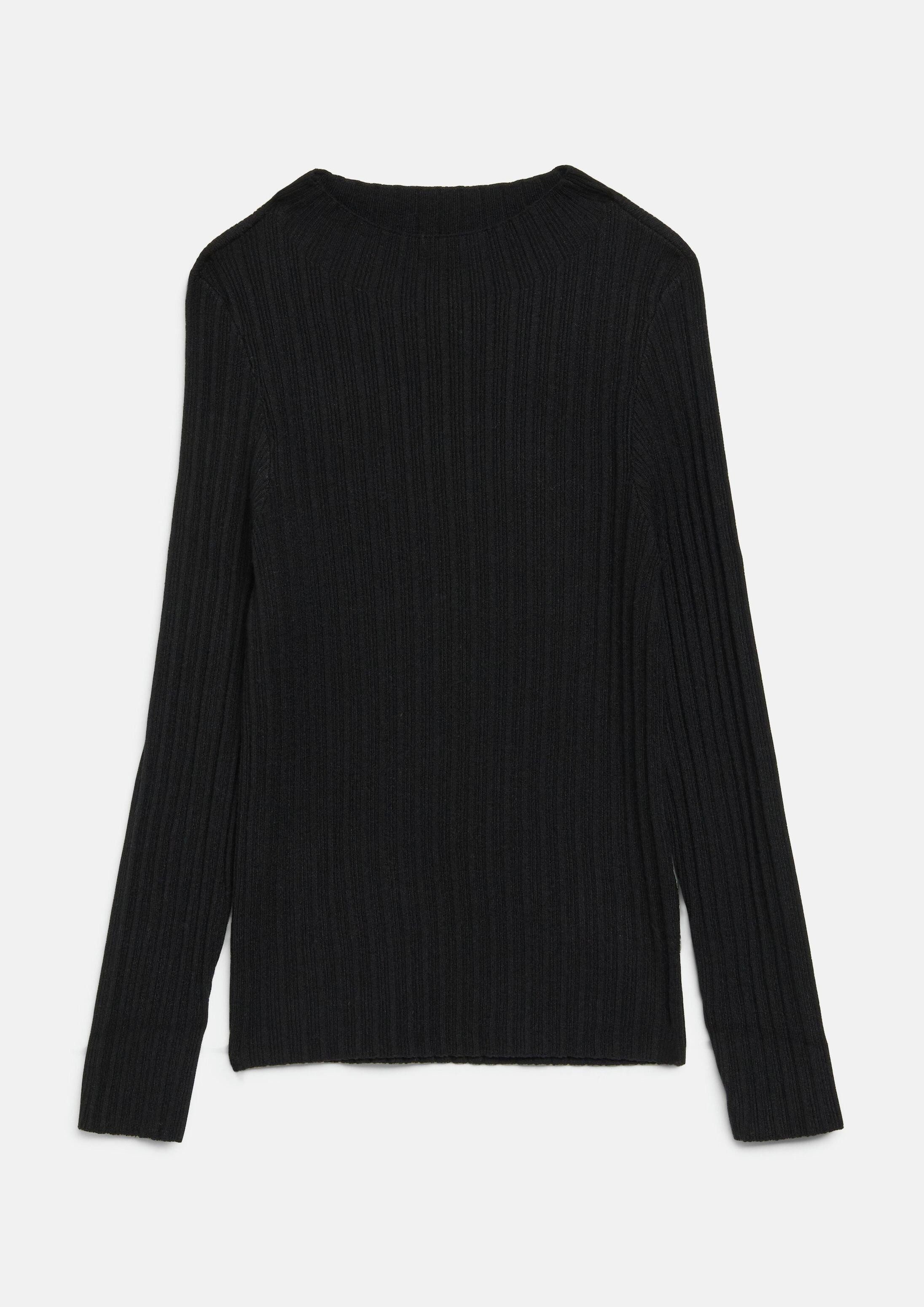 s.Oliver Longpullover Strickpullover Rippstrickpullover mit Stehkragen im Slim Fit