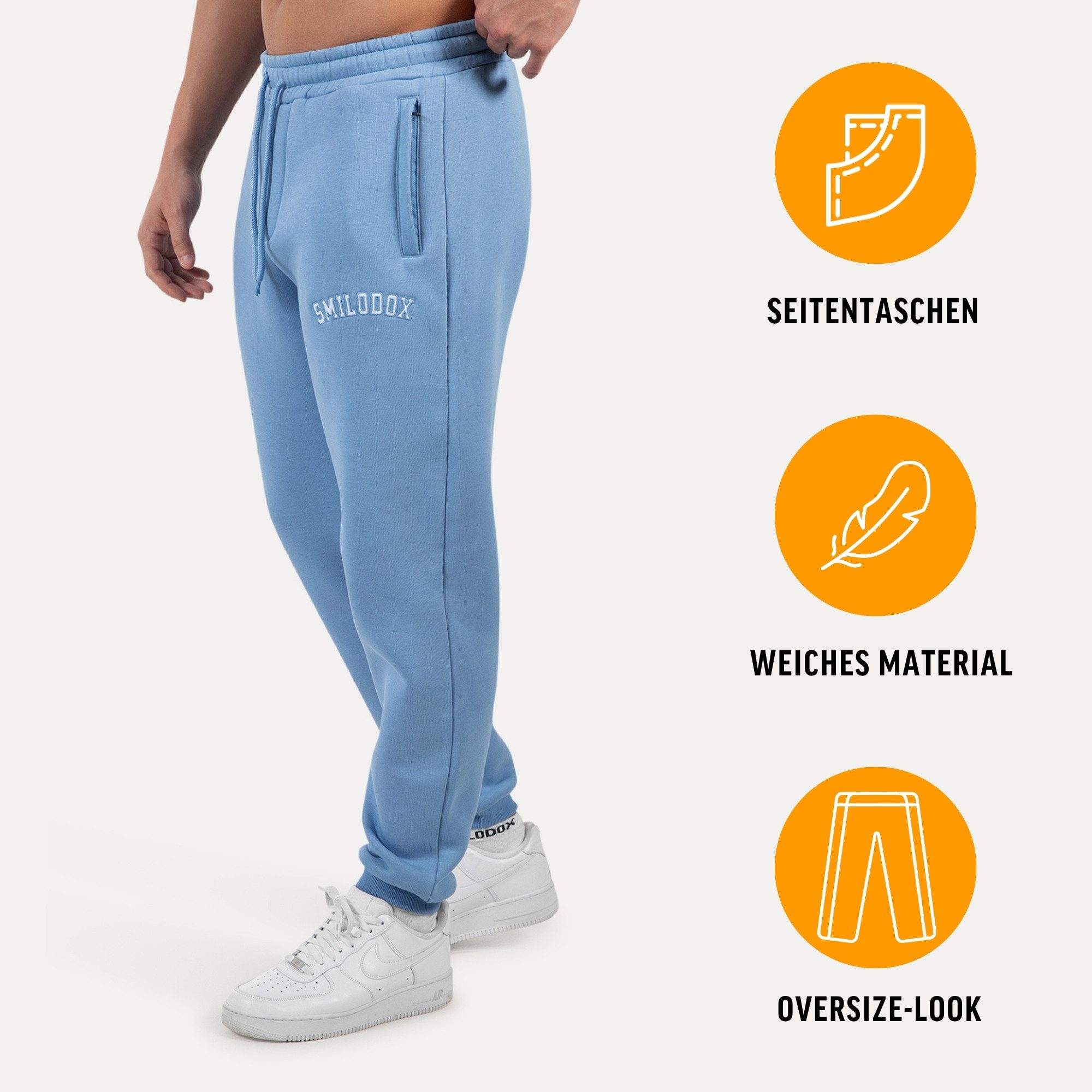 Smilodox Jogginghose Kayson, Oversize Freizeithose mit Reißverschlusstasche günstig online kaufen