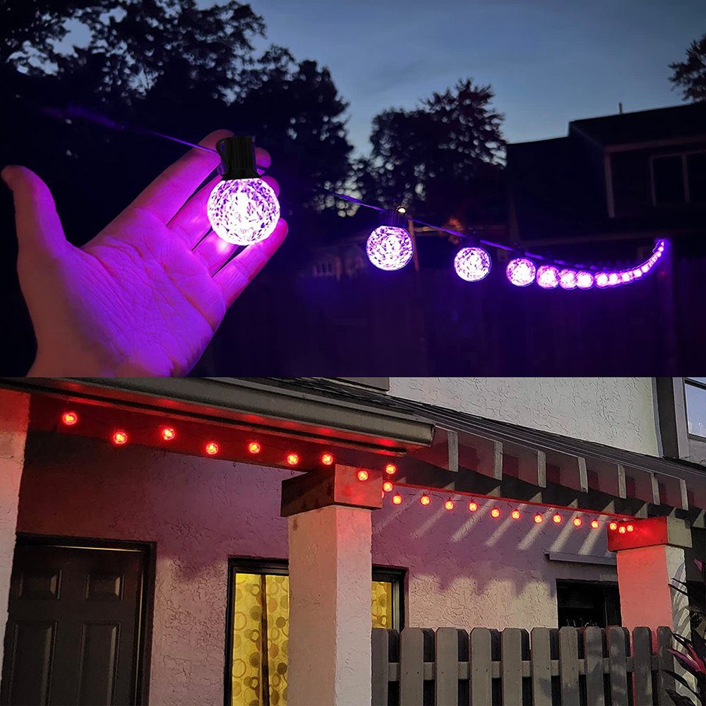 Weihnachten Sunicol Bluetooth Balkon Kugel APP, Garten Wasserdicht, LED-Lichterkette RGB Deko, Licht, Außen Controller, Glühbirnen, Party Lichterkette, Musik