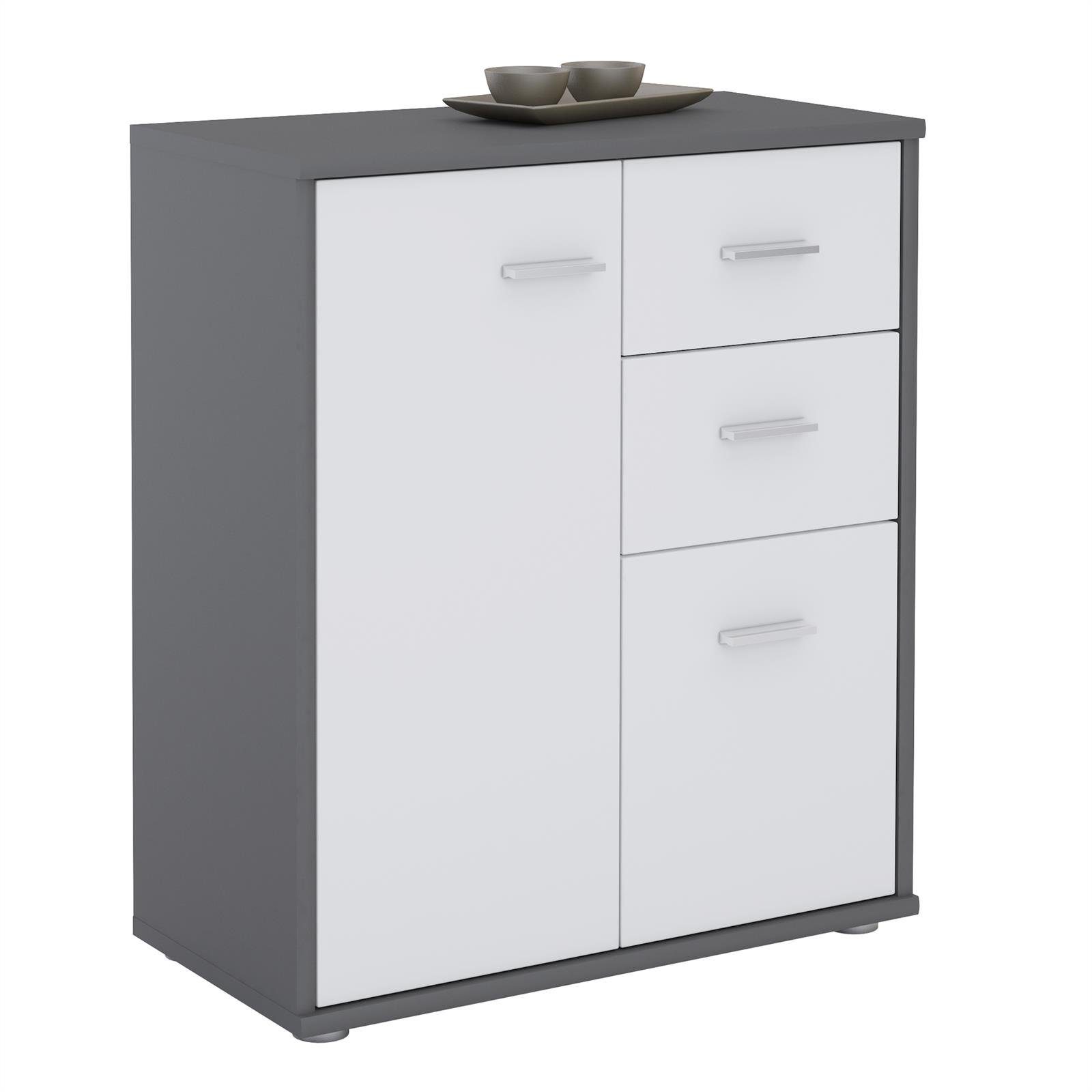 CARO-Möbel Highboard LOCARNO, Kommode Highboard Mehrzweckschrank Büro Beist günstig online kaufen