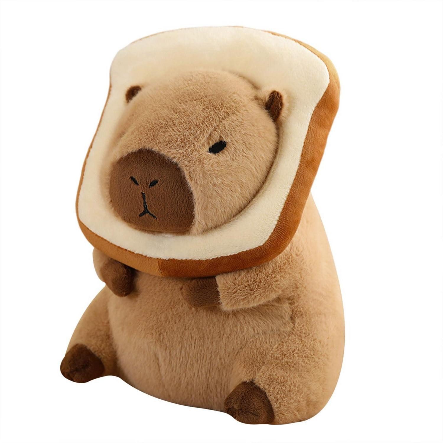 LuxusKollektion Kuscheltier Plüschtier Capybara Kuscheltier Plüsch Kissen Geschenk Brot 35cm (1-St)