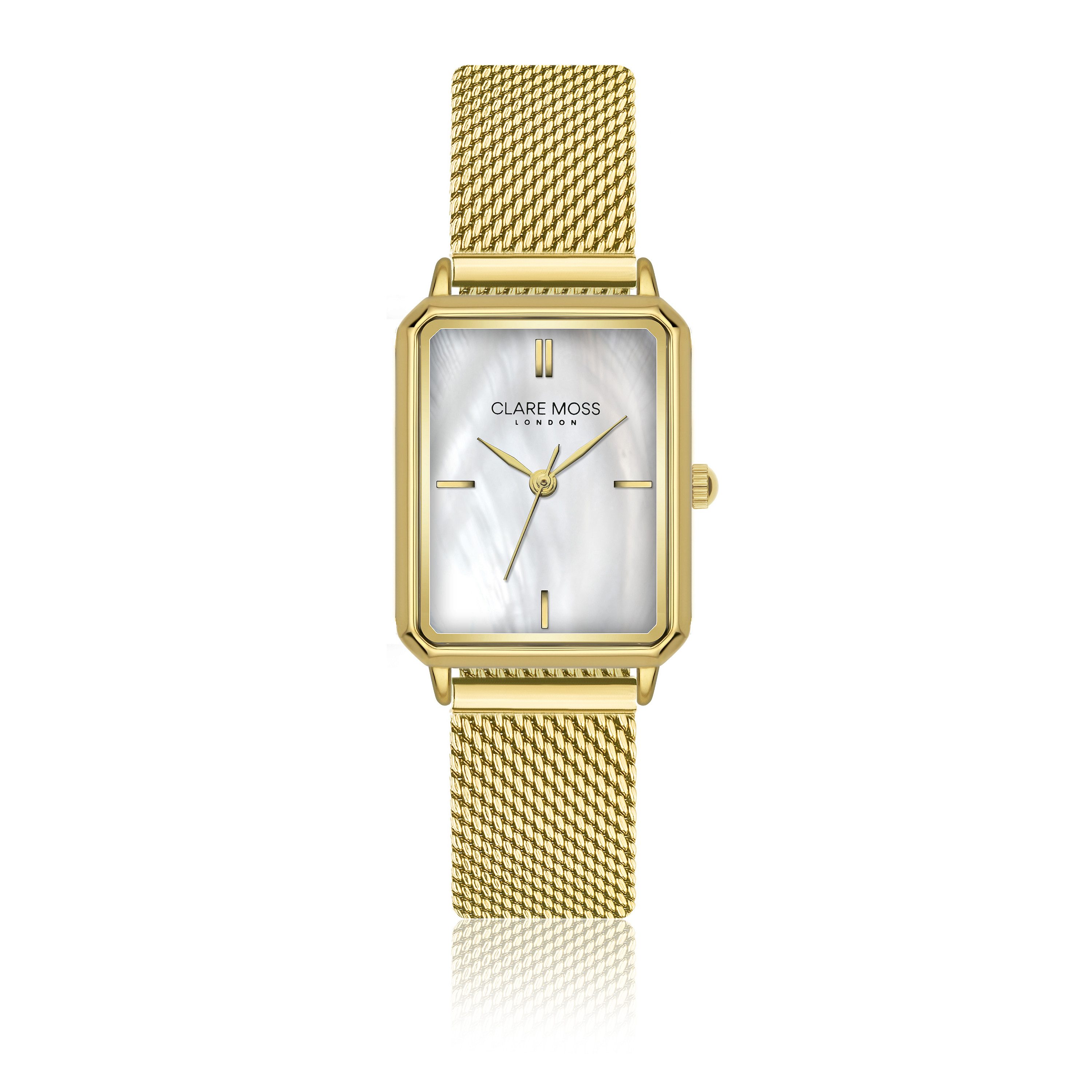 CLARE MOSS Quarzuhr CME1-B034G Champagne Gold Mesh