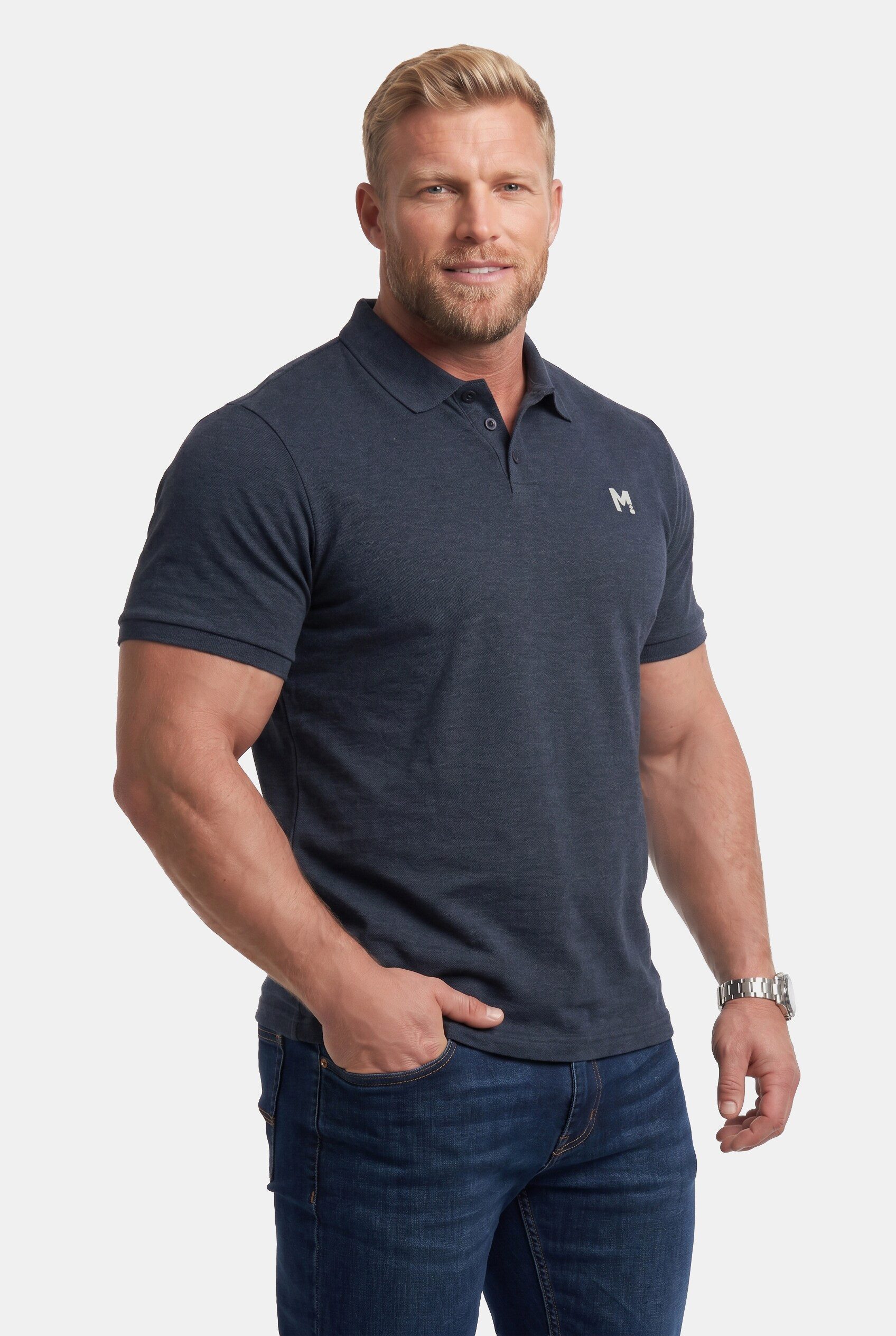 Men Plus Poloshirt Poloshirts 2er-Pack Basic Piqué Halbarm