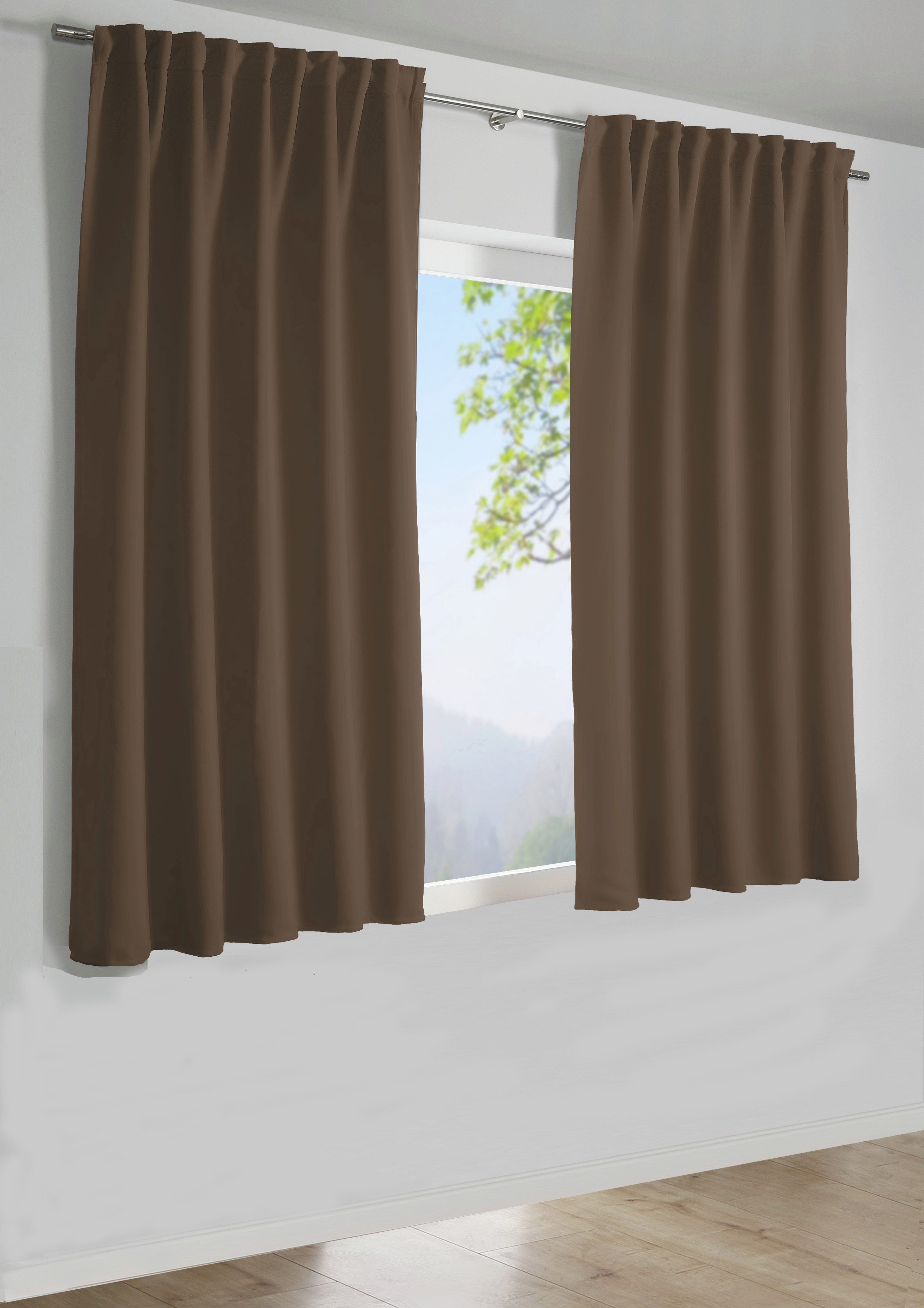 Sehlbach Gardine Schal Dimout Uni, Schlaufen günstig online kaufen
