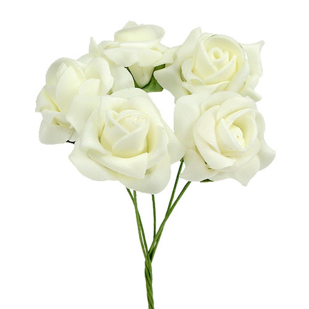 Kunstblume Foam Rose Ø4,5cm Creme Künstliche Hochzeitsdeko 36St Set, 36 Stück, Florists Products, Höhe 2.5 cm