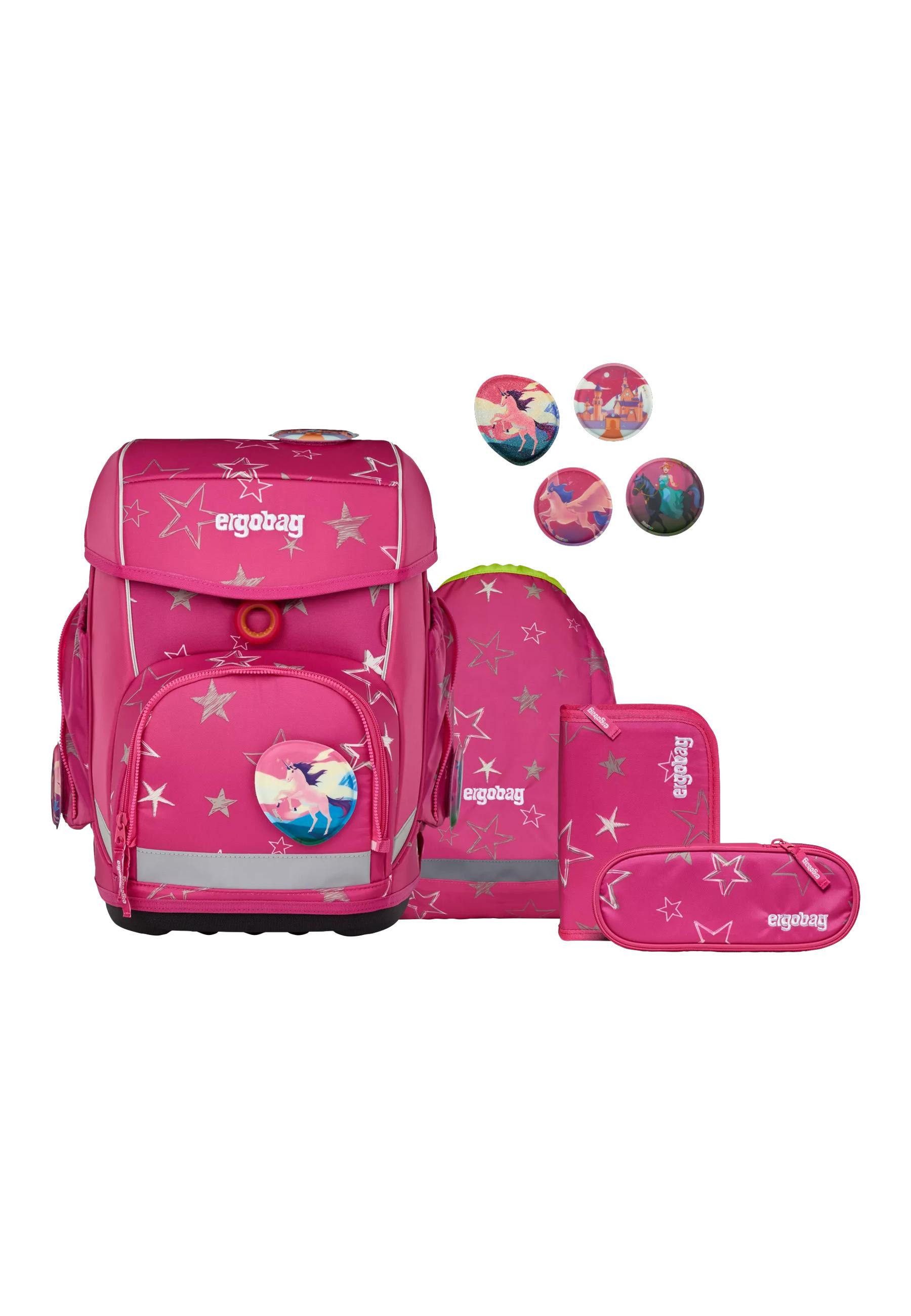 ergobag Schulranzen cubo Set (5-tlg., 5-teiliges Set), größenverstellbares Rückensystem