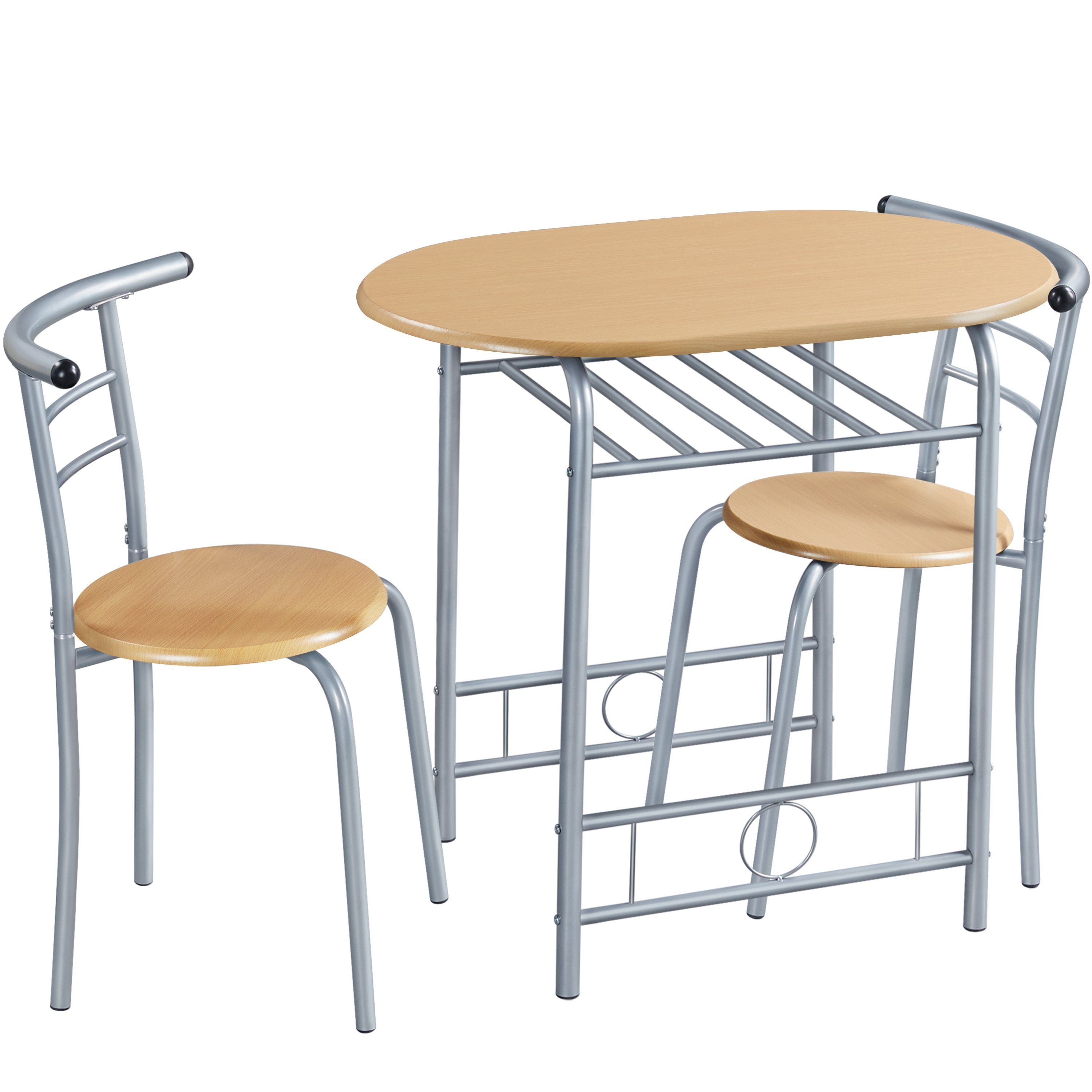 Yaheetech Esszimmer-Set Essgruppe mit 2 Stühlen, Esszimmergruppe 3-teilig günstig online kaufen