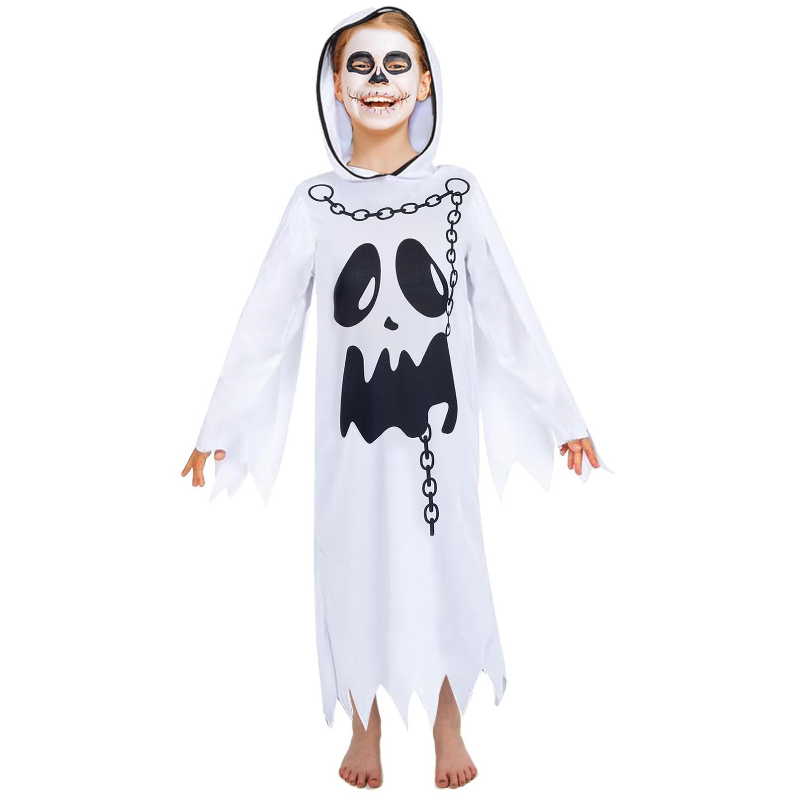 Coonoor Kostüm Geister Kostüm Kinder, Gespenst Kostüm für Mädchen Jungen, mit Kapuze, Baby Kleinkinder, Halloween Kinder Geist Kostüm