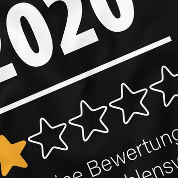 MoonWorks Print-Shirt Herren T-Shirt 2020 nicht empfehlenswert! meine Bewertung 1 Stern Fun-Shirt Spruch lustig Moonworks® mit Print