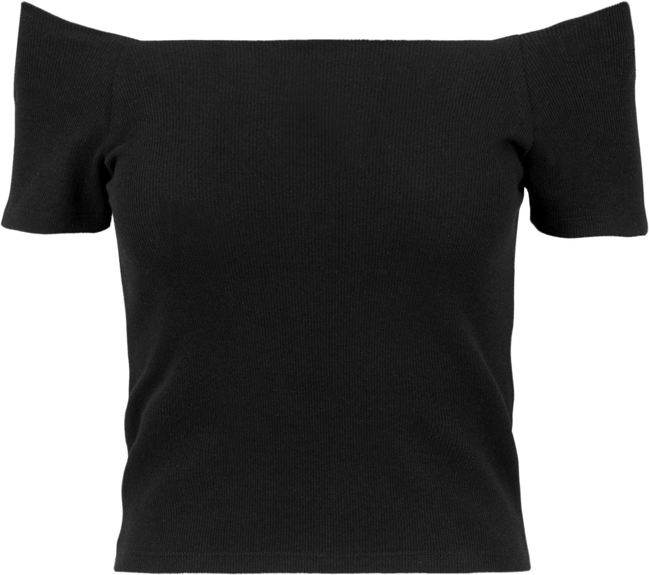 URBAN CLASSICS T-Shirt Damen Ladies Off Shoulder Rib Tee (1-tlg) black