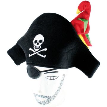BestSaller Kostüm Piratenhut mit Papagei & Augenklappe