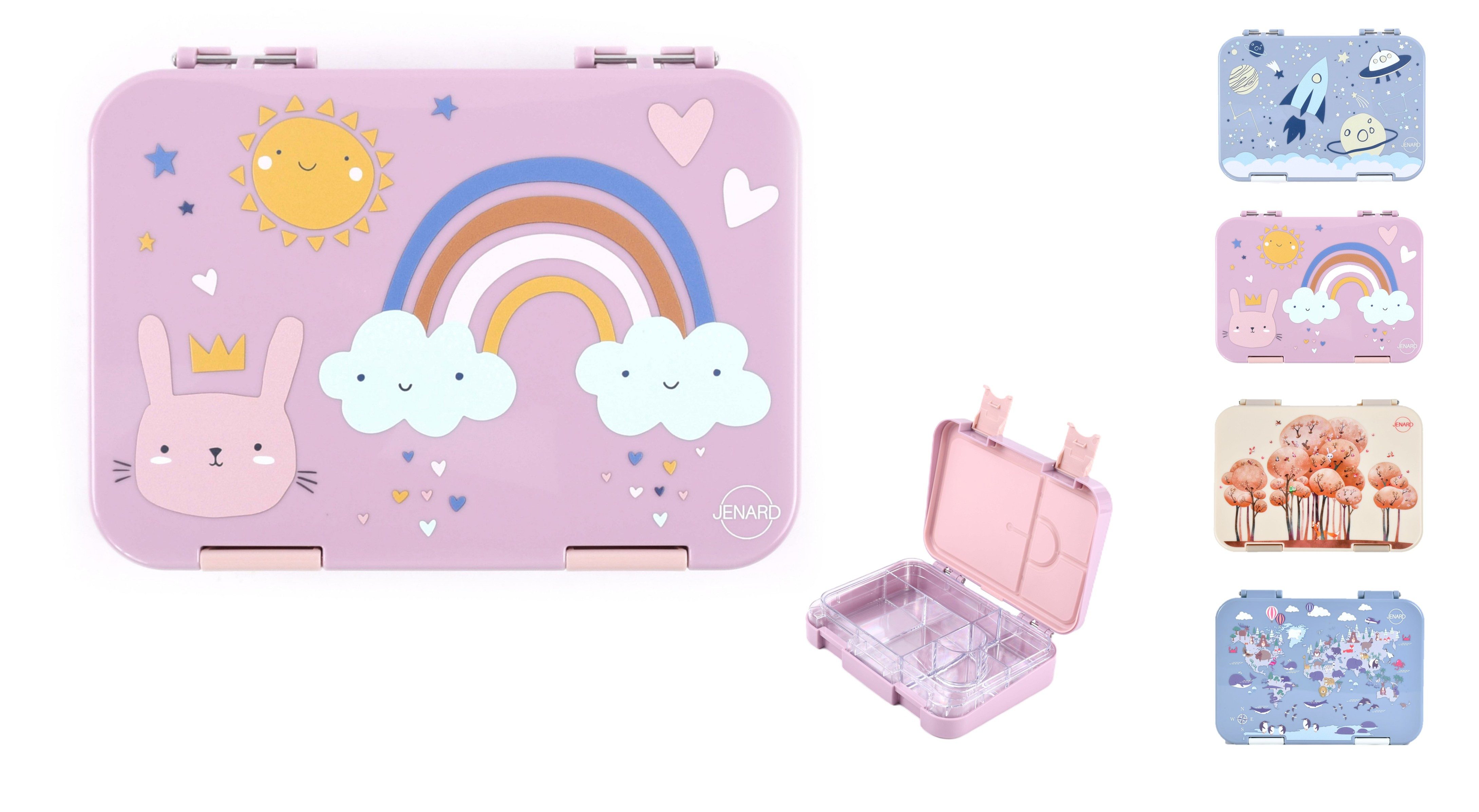 JENARD Lunchbox JENARD Brotdose Kinder Bento Box mit herausnehmbaren Fächern, auslaufsicher, robust, BPA-frei, lebensmittelecht, leicht zu öffnen