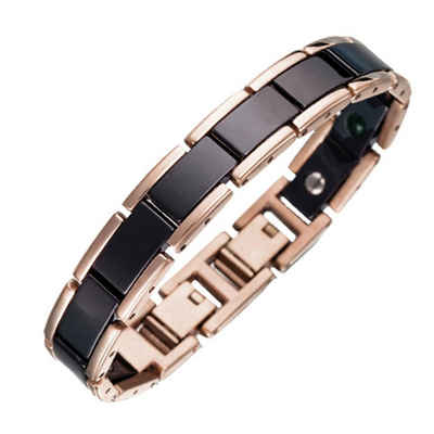 Lunavit Armband »Lunavit Magnet Armband Olymp Jade schwarz-rosé«